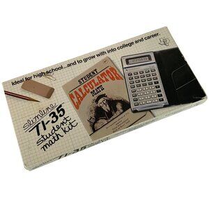 Texas Instruments TI-35 Student Math Kit Slimline Calculator Case Manual & Book